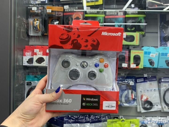 Джойстик xbox 360 проводной controller белый