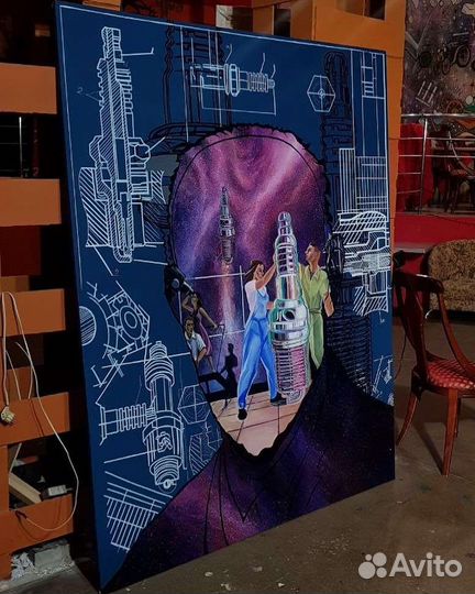 Роспись стен, роспись одежды, портрет, арт, эскиз