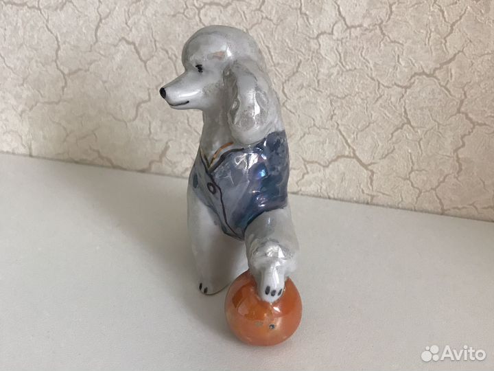 Статуэтка Пудель с мячом Дулево редкая