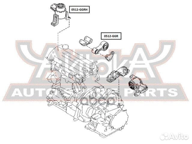 Подушка двигателя прав 0512ggrh asva