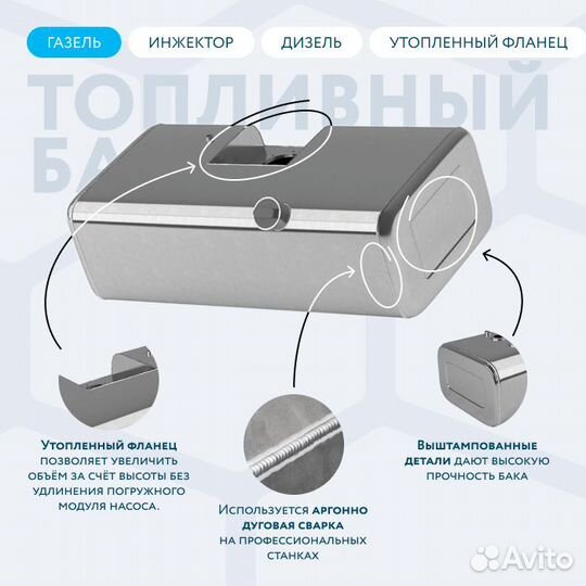 Топливный бак 150л с утопленным фланцем