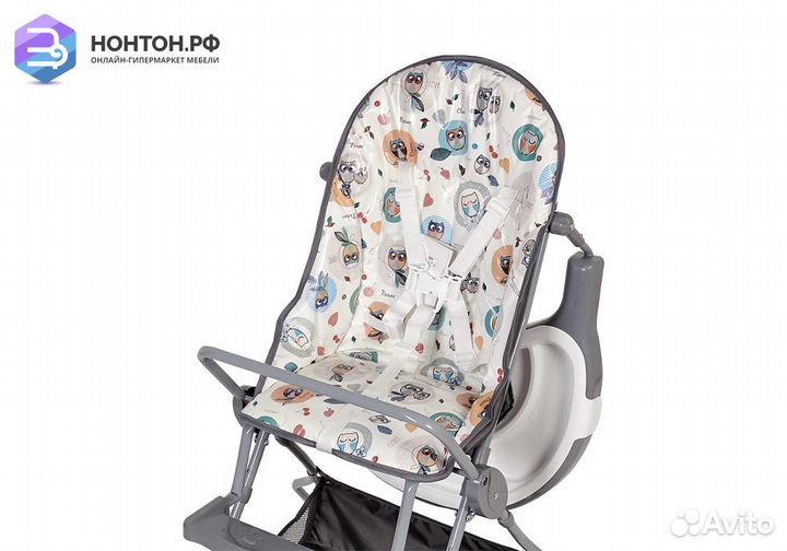 Стульчик для кормления Polini kids 252 Совы серый