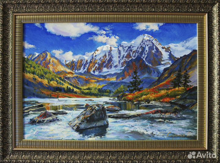 Картина маслом на холсте Горы. -на подарок
