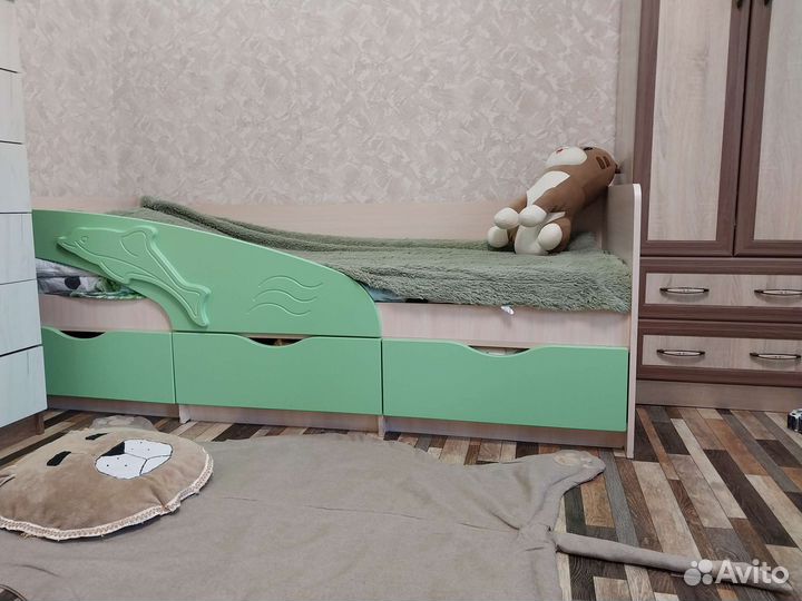 Детская кровать дельфин с матрасом
