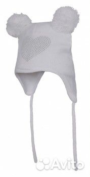 Новая Трикотажная шапка на завязках с принтом марк