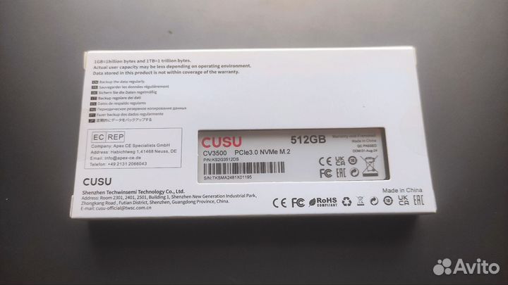 Ssd m2 nvme 512gb Cusu