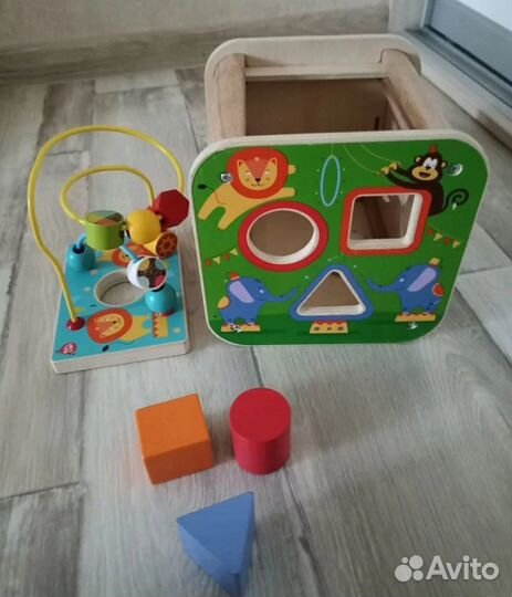 Логический куб деревянный