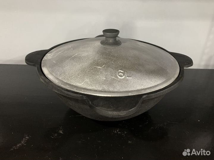 Казан узбекский чугунный 6 литров