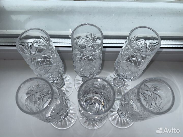 Хрустальные фужеры для шампанского СССР