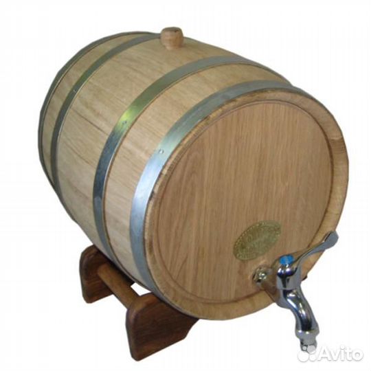 Бочка винная на подставке 15л дуб/оцинков. сталь