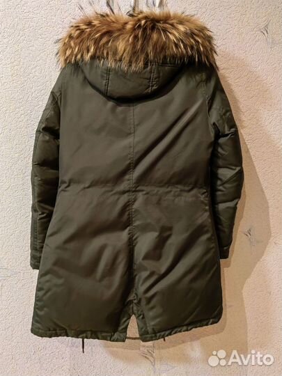 Куртка-парка пуховик женская зимняя размер S хаки