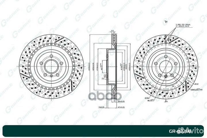 GR02208, gbrake, Диск тормозной GR02208 gbrake