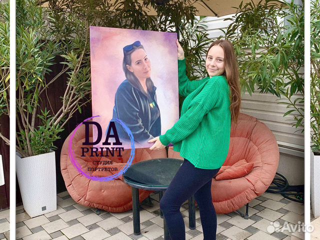 Портрет по фото на холсте