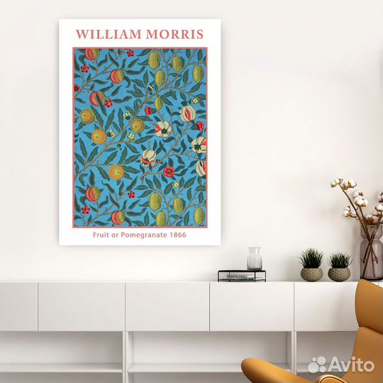 Картина Фрукты Уильям Моррис на холсте