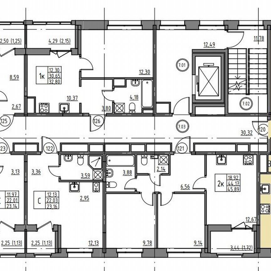 3-к. квартира, 72,1 м², 7/12 эт.