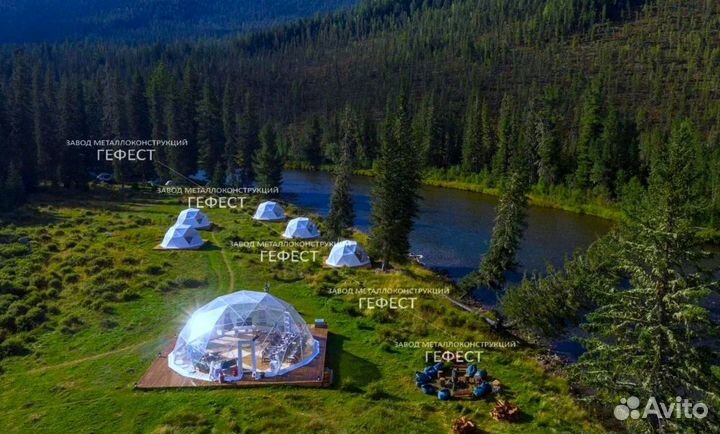 Геокупол, производство глэмпинг шатров площадь 112