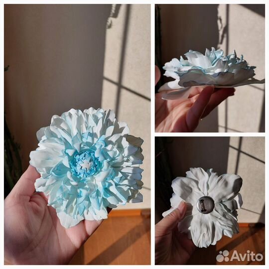 Брошь ручной работы цветок