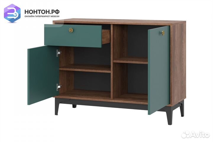 Комод Brass км-3 каштан арвадона / изумруд