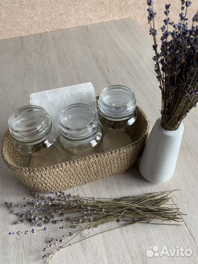 Корзина из джута с баночками для специй