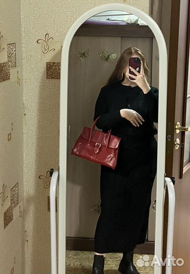 Костюм женский теплый трикотажный с юбкой