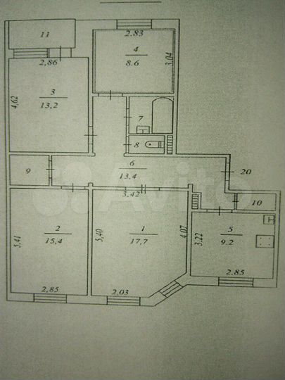 Комната 70 м² в 4-к., 2/9 эт.