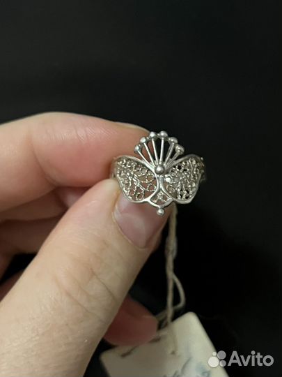 Кольцо серебро с биркой