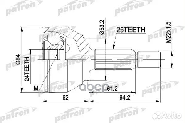 ШРУС наружн к-кт 25x52.6x24 ford: focus 98 - 04