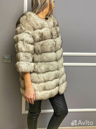 Шуба из песца белая