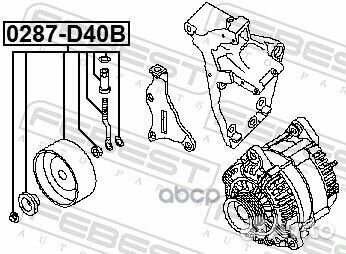 Ролик натяжной комплект 0287-D40B Febest