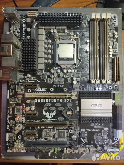 Комплект asus sabertooth Z77 i7-3770k 16gb DDR3 21