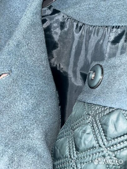 Стеганное пальто трапеция