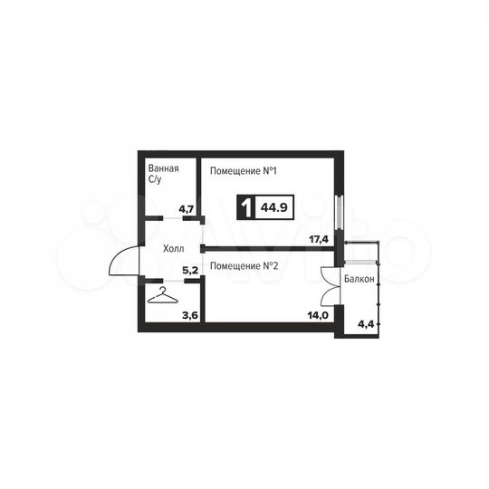 1-к. апартаменты, 44,9 м², 5/31 эт.