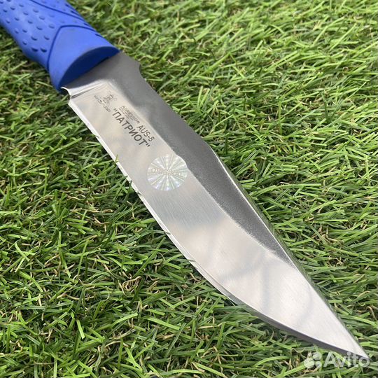 Нож Патритот Aus-8 (Резина Синий )