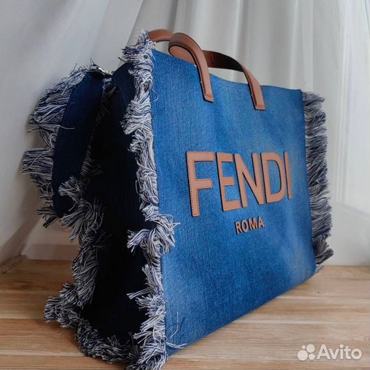 Cумка fendi pecaboo denim