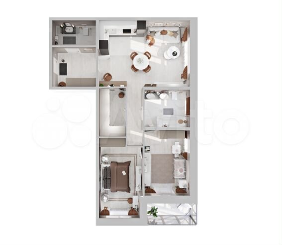 2-к. квартира, 87,3 м², 16/18 эт.