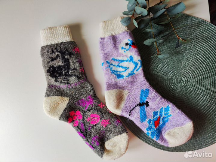 Носки теплые Новые 25 размер шерстяные вязаные