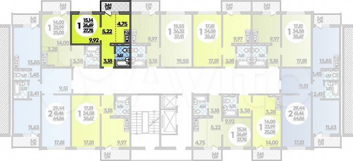 Квартира-студия, 27,8 м², 9/18 эт.