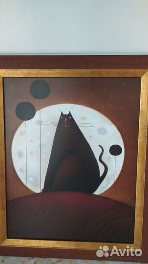 Картина в рамке, набор 3 шт, (Лунные Коты)