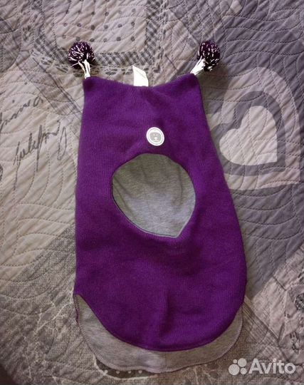 Шапка шлем для девочки зимняя 56-58