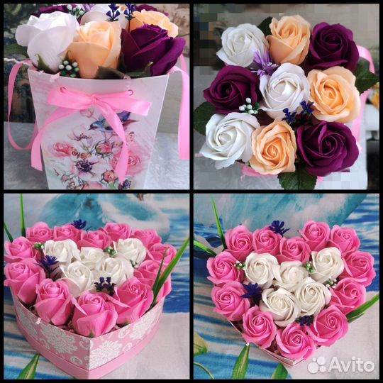 Букеты из мыльных роз
