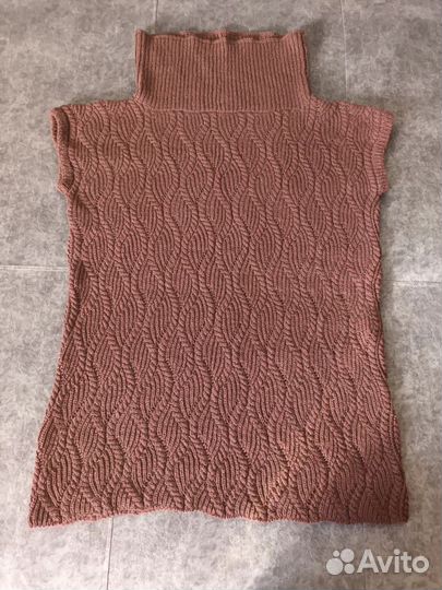 Жилет вязанный женский удлиненный (платье)оверсайз