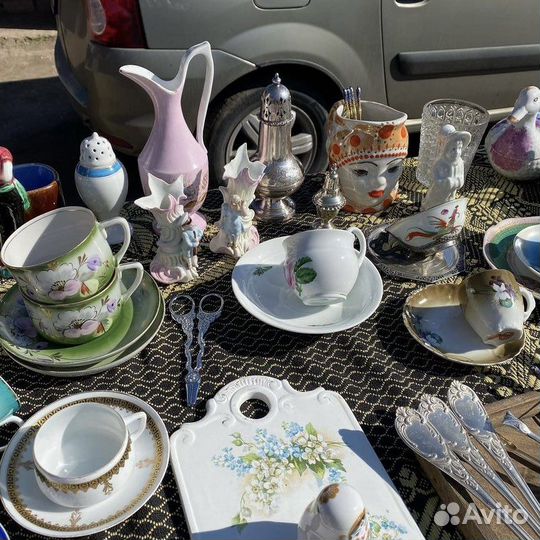 Тарелки чайные кофейные пары блюда сервиз молочник