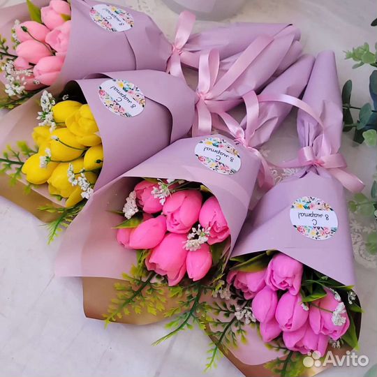 Букет из мыльных тюльпанов