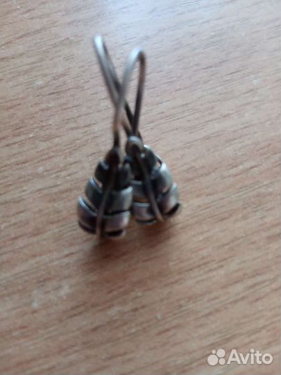Серьги серебро СССР 875 проба