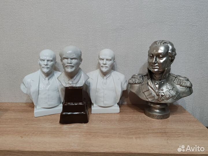 Бюсты известных людей, Ленин, Кутузов. Антиквариат