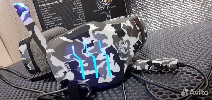 Игровые наушники с Микрофоном Полицейский камуфляж