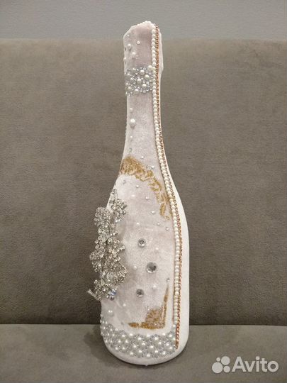 Праздничное шампанское в бархате ручной работы