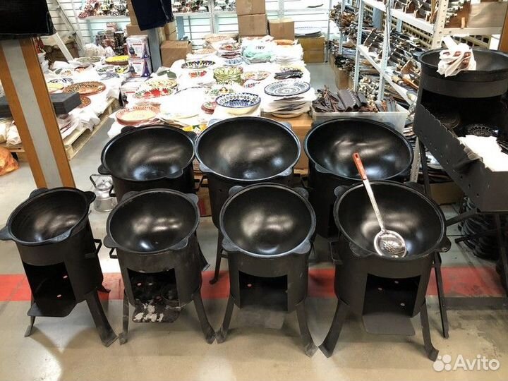 Казан чугунный с печкой