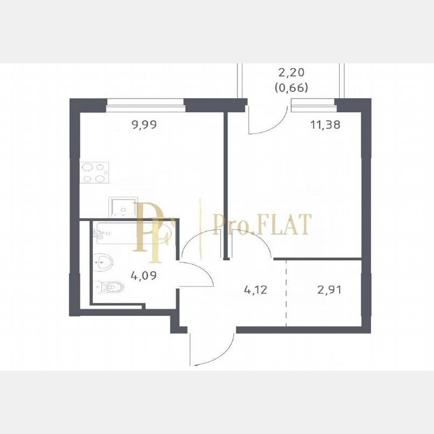 1-к. квартира, 33,2 м², 8/13 эт.