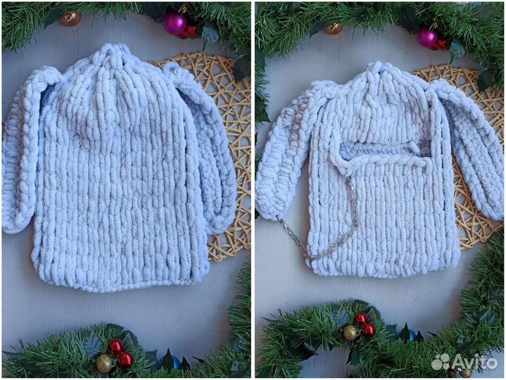 Шапка Балаклава вязаная с ушками